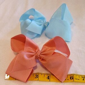 Kids/ Women's Bow Hair Clips - Pink and Blue